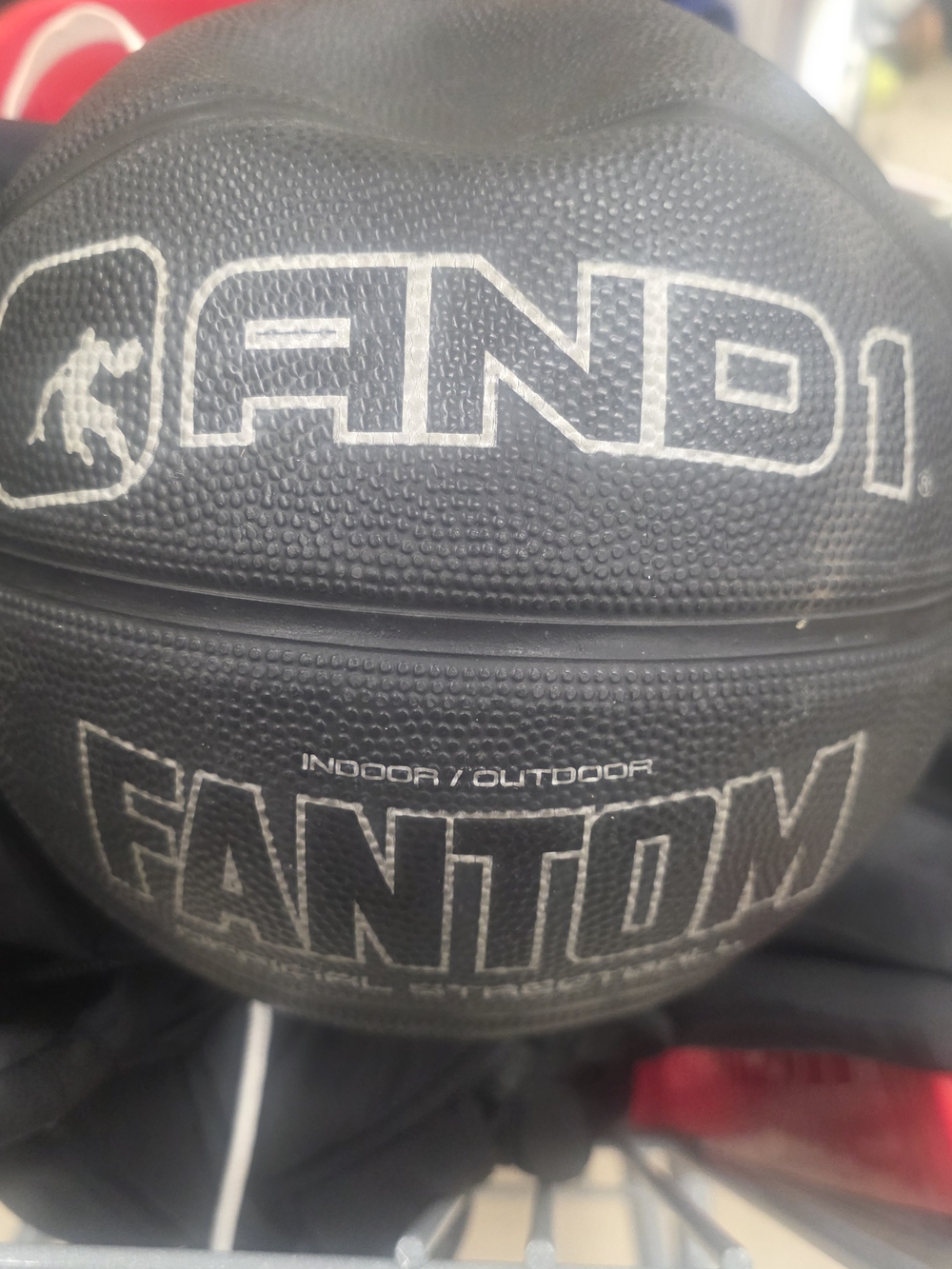 AND1 Black Phantom Indoor/Outdoor Basketball with White Logos